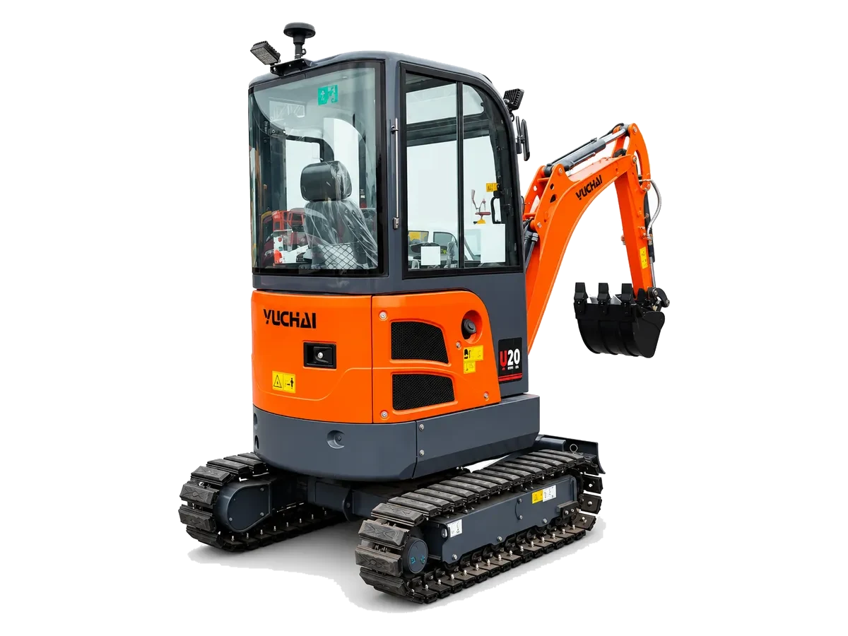 Miniexcavadora Yuchai U20 — vista de tres cuartos