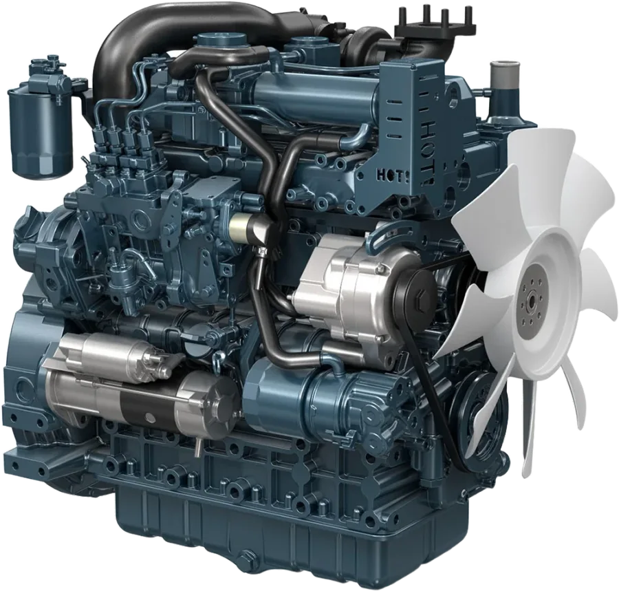 Motor diésel Kubota V3307 — Kubota Serie 07 · 4 cilindros · DI Turbo · Tier 4i/IIIA